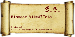 Blander Viktória névjegykártya